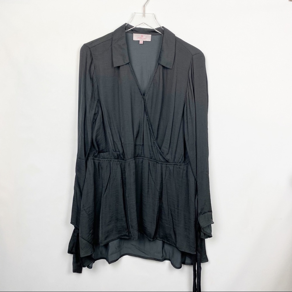Laurie Felt Ribbon Tie Sleeve Tunic XL